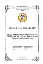 Tìm hiểu thực trạng giáo dục chống xâm hại tình dục cho học sinh ở một số trường tiểu học