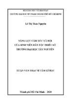 Năng lực cảm xúc xã hội của sinh viên dân tộc thiểu số trường đại học tây nguyên 