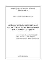 Quyền con người của người thiểu số về dân tộc và người bản địa trong pháp luật quốc tế và pháp luật việt nam