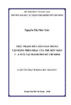 Thực trạng múa dân gian trong vận động theo nhạc của trẻ mẫu giáo 5 – 6 tuổi tại thành phố hồ chí minh 