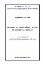 đêm hội long trì (nguyễn huy tưởng) từ góc nhìn cải biên học 