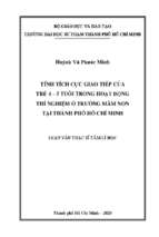 Tính tích cực giao tiếp của trẻ 4 – 5 tuổi trong hoạt động thí nghiệm ở trường mầm non tại thành phố hồ chí minh 