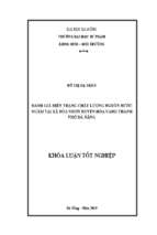 đánh giá hiện trạng chất lượng nguồn nước ngầm tại xã hòa nhơn huyện hòa vang thành phố đà nẵng