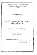 Nhà ở của người dao áo dài tỉnh hà giang    