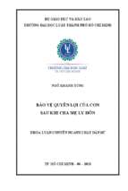 Bảo vệ quyền lợi của con sau khi cha mẹ ly hôn