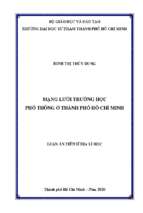 Mạng lưới trường học phổ thông ở thành phố hồ chí minh 