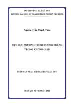 Dạy học phương trình đường thẳng trong không gian 