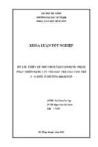Thiết kế trò chơi tâm vận động nhằm phát triển năng lực tri giác thị giác cho trẻ 5 – 6 tuổi ở trường mầm non.