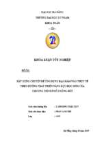 Xây dựng chuyên đề ứng dụng đạo hàm vào thực tế theo hướng phát triển năng lực học sinh của chương trình phổ thông mới