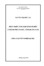 Phát triển tổng hợp kinh tế biển ở thành phố tam kỳ, tỉnh quảng nam