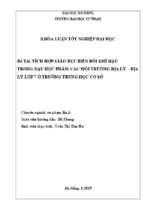 Tích hợp giáo dục biến đổi khí hậu trong dạy học phần các môi trường địa lí   địa lí lớp 7 ở trường trung học cơ sở