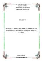 Phân lập và tuyển chọn vi khuẩn đối kháng nấm phytophthora sp. gây bệnh sương mai trên cây cà chua
