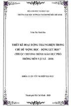 Thiết kế hoạt động trải nghiệm trong chủ đề 