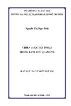 Chiến lược hội thoại trong kịch lưu quang vũ 