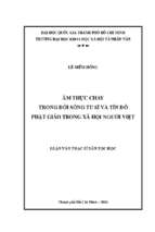 ẩm thực chay trong đời sống tu sĩ và tín đồ phật giáo trong xã hội người việt    