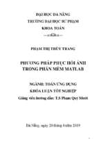 Phương pháp phục hồi ảnh trong phần mềm matlab