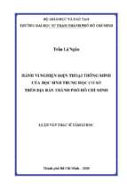 Hành vi nghiện điện thoại thông minh của học sinh trung học cơ sở trên địa bàn thành phố hồ chí minh 