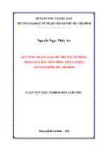 Xây dựng trang blog hỗ trợ đọc mở rộng trong dạy học môn tiếng việt lớp bốn tại thành phố hồ chí minh 