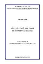 Văn xuôi của võ diệu thanh từ góc nhìn văn hóa 