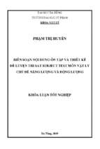 Biên soạn nội dung ôn tập và thiết kế đề luyện thi sat subject test môn vật lý chủ đề năng lựợng và động lựợng
