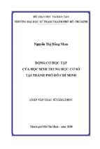 động cơ học tập của học sinh trung học cơ sở tại thành phố hồ chí minh 