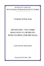 Liên kết nông   công nghiệp trong trồng và chế biến dứa ở huyện tân phước (tỉnh tiền giang) 