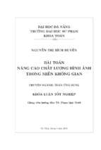 Bài toán nâng cao chất lượng hình ảnh trong miền không gian