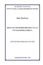 Khảo sát thành phần hóa học của lá cây gạo bombax ceiba l. 