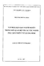 Văn hóa dân gian người nguồn trong mối quan hệ với các tộc người phụ cận ở miền tây quảng bình    