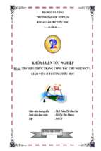 Tìm hiểu thực trạng công tác chủ nhiệm của giáo viên ở trường tiểu học