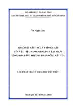 Khảo sát cấu trúc và tính chất của vật liệu nano ndfeo3 pha tạp mn, ni tổng hợp bằng phương pháp đồng kết tủa 