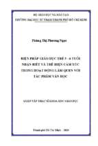 Biện pháp giáo dục trẻ 5   6 tuổi nhận biết và thể hiện cảm xúc trong hoạt động làm quen với tác phẩm văn học 