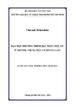 Dạy học phương trình bậc nhất một ẩn ở trường trung học cơ sở của lào 