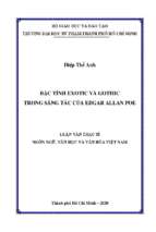 đặc tính exotic và gothic trong sáng tác của edgar allan poe 