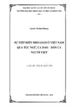 Sự tiếp biến nho giáo ở việt nam qua tục ngữ, ca dao   dân ca người việt    