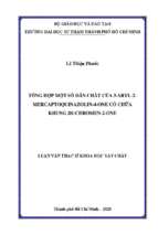 Tổng hợp một số dẫn chất của 3 aryl 2 mercaptoquinazolin 4 one có chứa khung 2h chromen 2 one 