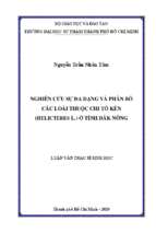 Nghiên cứu sự đa dạng và phân bố các loài thuộc chi tổ kén (helicteres l.) ở tỉnh đắk nông 
