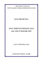 Phát triển sản phẩm du lịch đặc thù ở tỉnh phú yên 