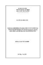 đánh giá ảnh hưởng của hàm lượng ni tơ và phốt pho tới tốc độ sinh trưởng của vi tảo desmodesmus abundans được phân lập trên địa bàn thành phố đà nẵng