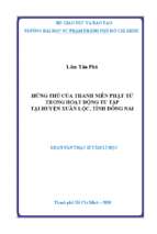 Hứng thú của thanh niên phật tử trong hoạt động tu tập tại huyện xuân lộc, tỉnh đồng nai 