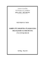 Nghiên cứu ảnh hưởng của hàm lượng phân đạm đến sự sinh trưởng của cây bạc hà âu
