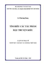Tìm hiểu các tác phẩm hậu truyện kiều 