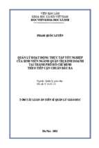 Quản lý hoạt động thực tập tốt nghiệp của sinh viên ngành quản trị kinh doanh tại thành phố hồ chí minh theo tiếp cận chuẩn đầu ra tt