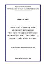 Xây dựng và sử dụng hệ thống bài tập thực tiễn chương 