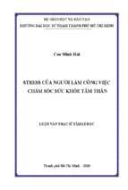 Stress của người làm công việc chăm sóc sức khỏe tâm thần 
