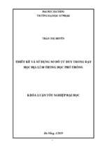 Thiết kế và sử dụng sơ đồ tư duy trong dạy học địa lí 10 trung học phổ thông