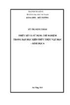 Thiết kế và sử dụng thí nghiệm trong dạy học kiến thức thực vật học   sinh học 6.
