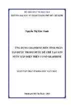 ứng dụng graphene biến tính phân tán được trong nước để chế tạo sơn nước dẫn điện trên cơ sở graphene 