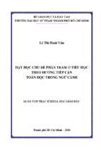 Dạy học chủ đề phần trăm ở tiểu học theo hướng tiếp cận toán học trong ngữ cảnh 