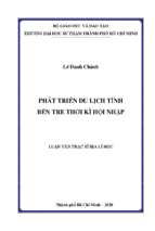 Phát triển du lịch tỉnh bến tre thời kì hội nhập 